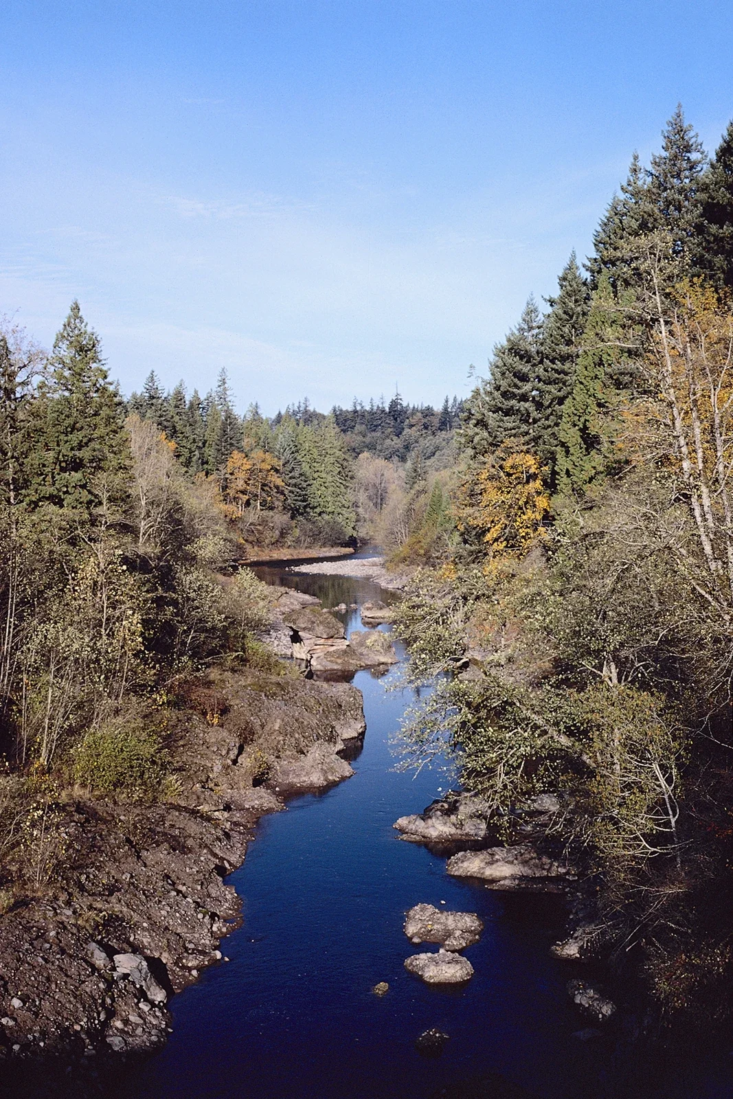 Archive Sandy River between natural rocky banks in the scenic-byway collection
