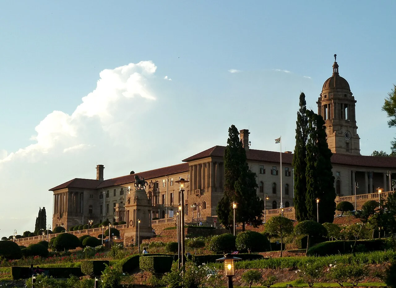 West wing of the Union Buildings, 9 February 2013; no implication of visitor access to government offices.