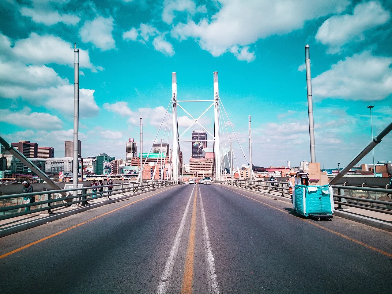 Johannesburg Nelson Mandela Köprüsü görünümü; Şubat 2019.