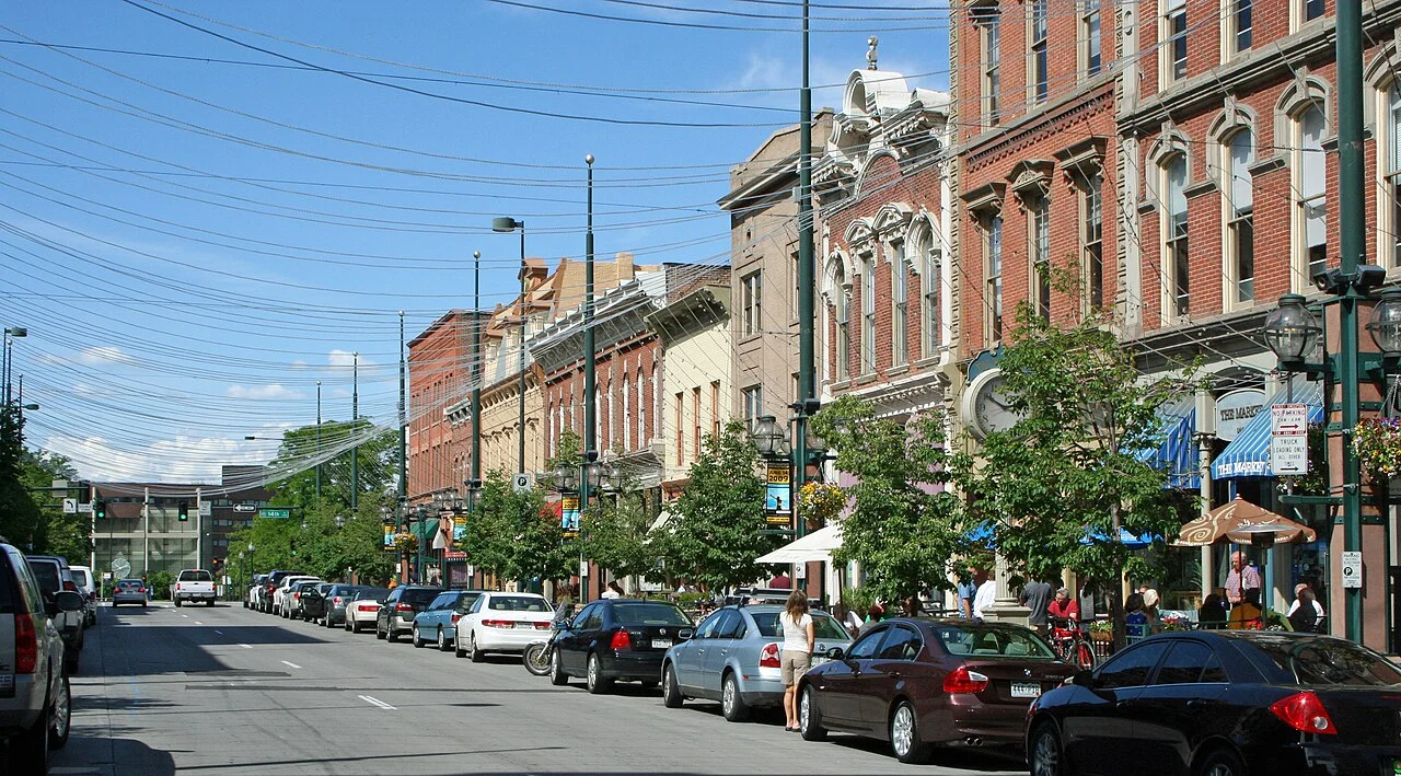 Historic facades at Denver Larimer Square, photographed in 2009