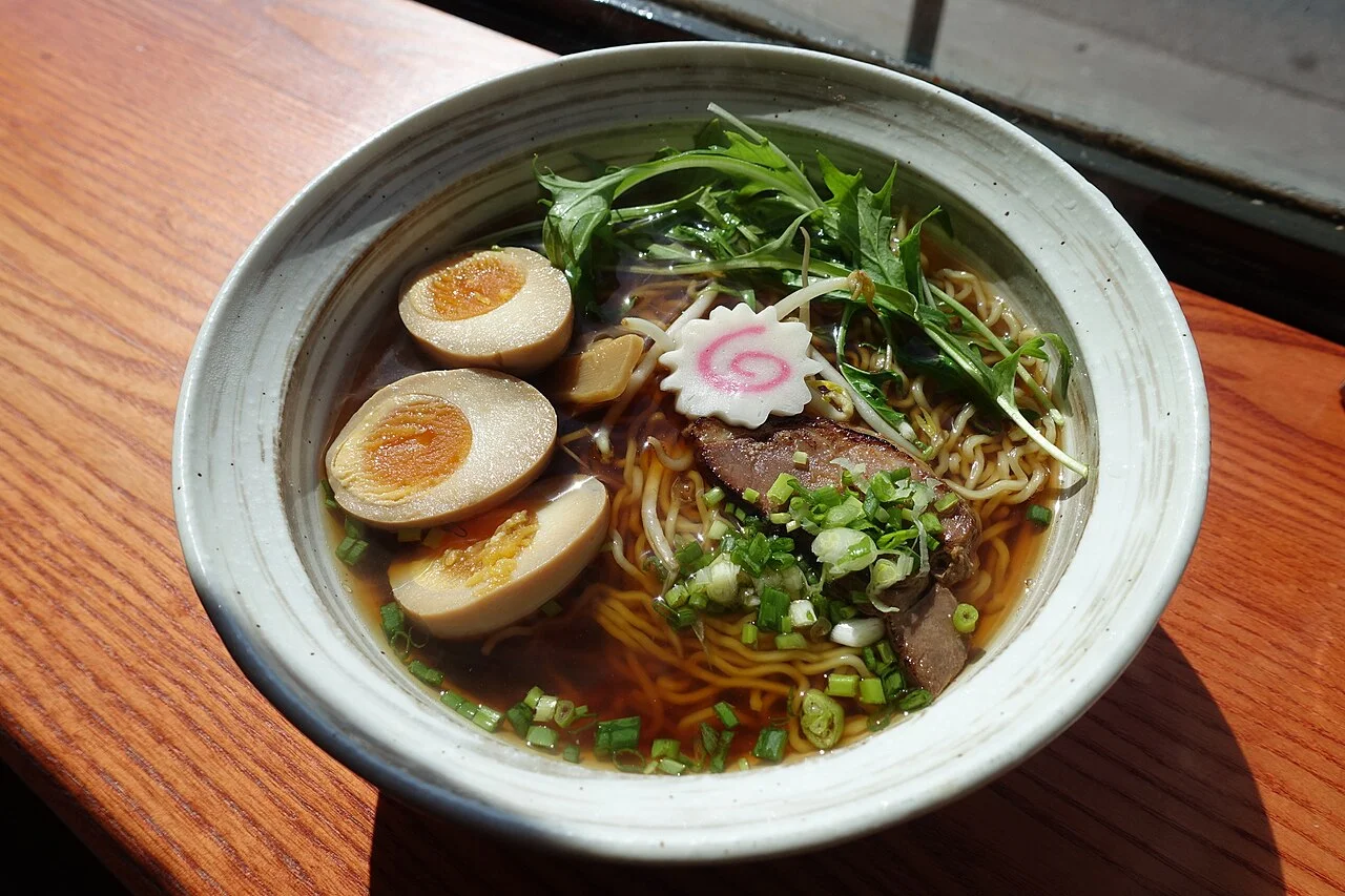 Shoyu ramen food illustration, March 2018; not photographed in Düsseldorf