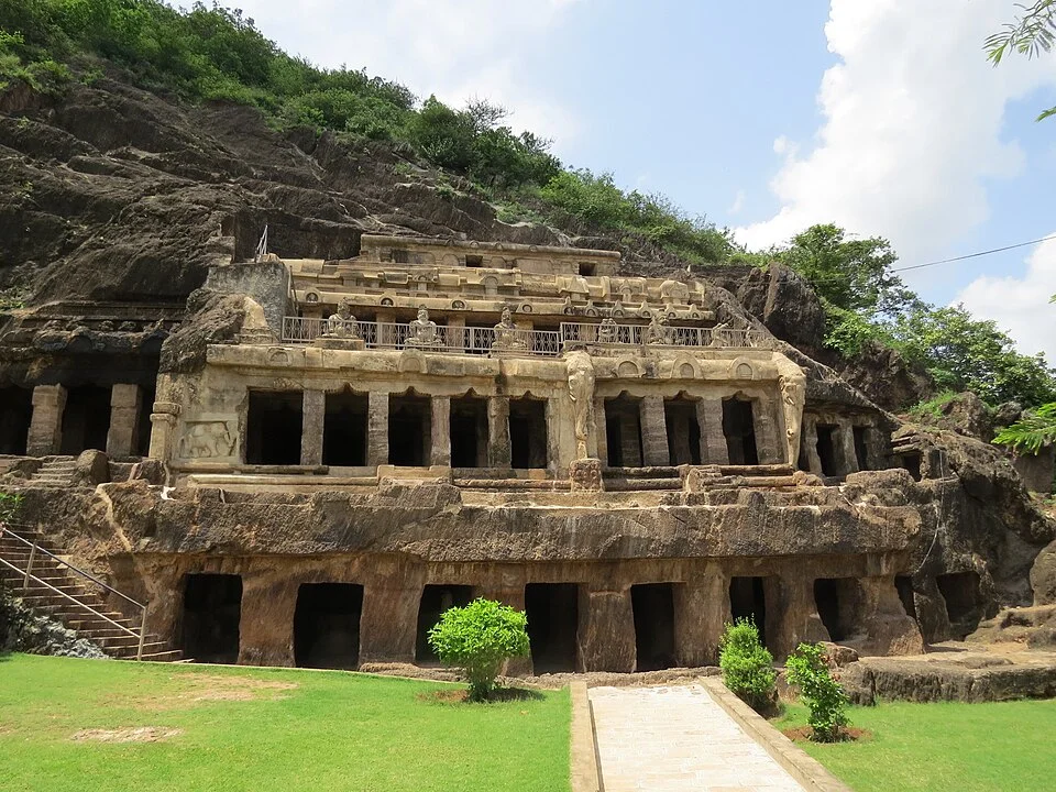 Undavalli cave facade near Vijayawada