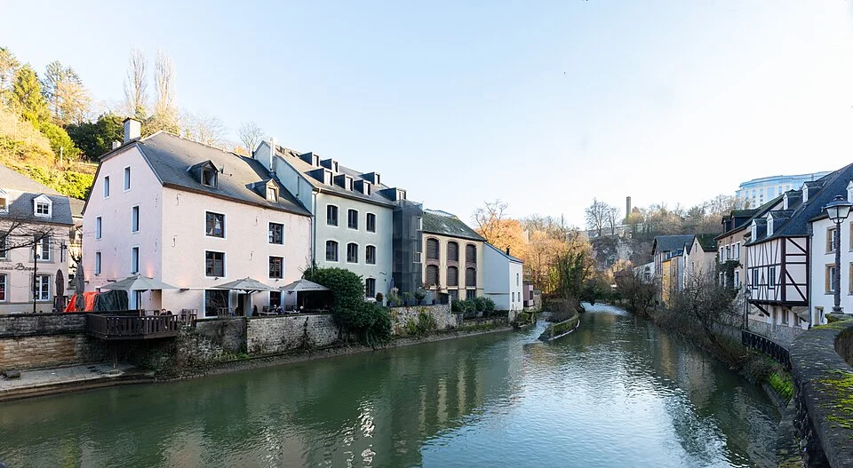 Historic Grund beside the Alzette in Luxembourg City