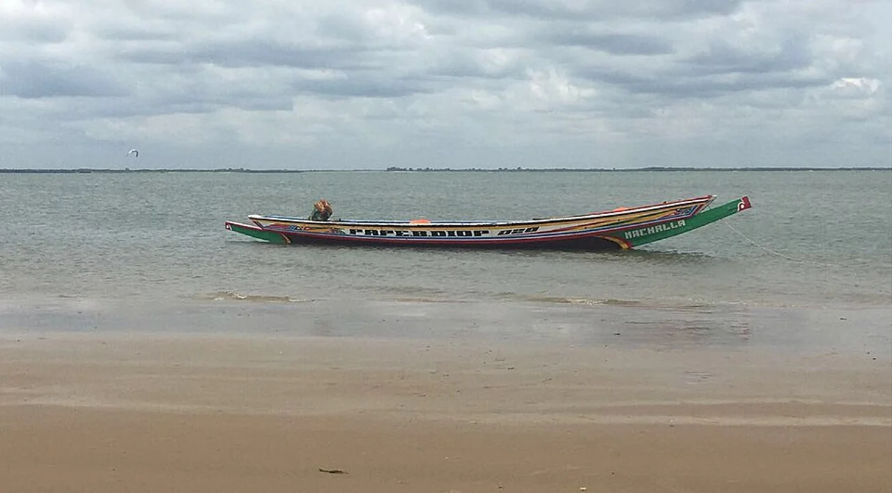 Pirogue beside the Sine Saloum water, August 2023