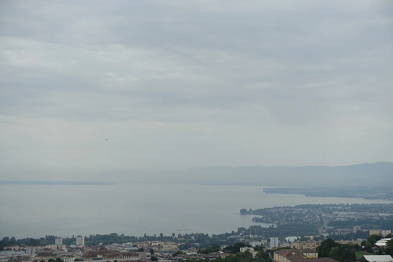 Lozan Sauvabelin Kulesi’nden Léman Gölü ve kent panoraması; Ağustos 2017.