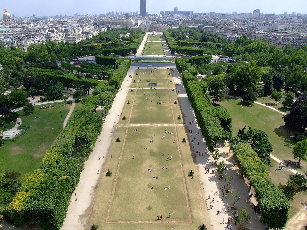 Champ-de-Mars Paris seen from the Eiffel Tower, archival photograph from July 2008