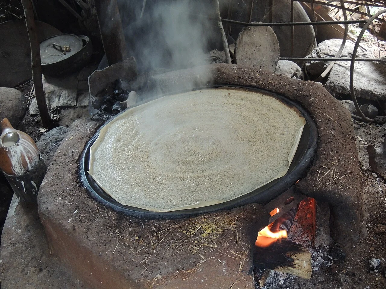 Fresh injera photographed in Ethiopia, 2012; exact city unspecified