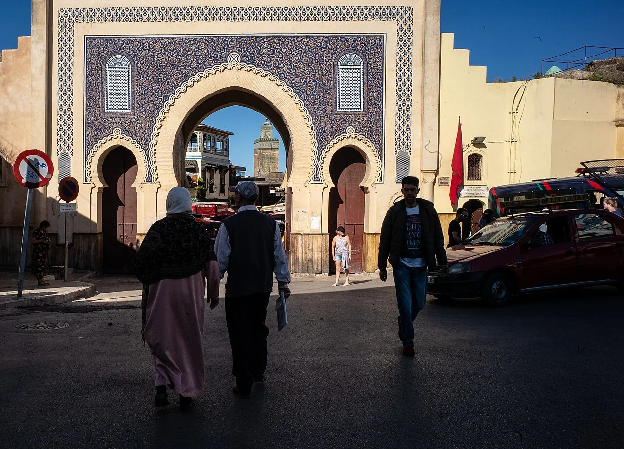 Bab Boujloud, 9 Mayıs 2019; tarihî kent kapısı.