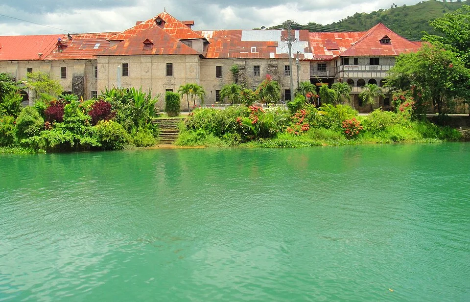 Green riverside vegetation along the Loboc River on Bohol, Philippines