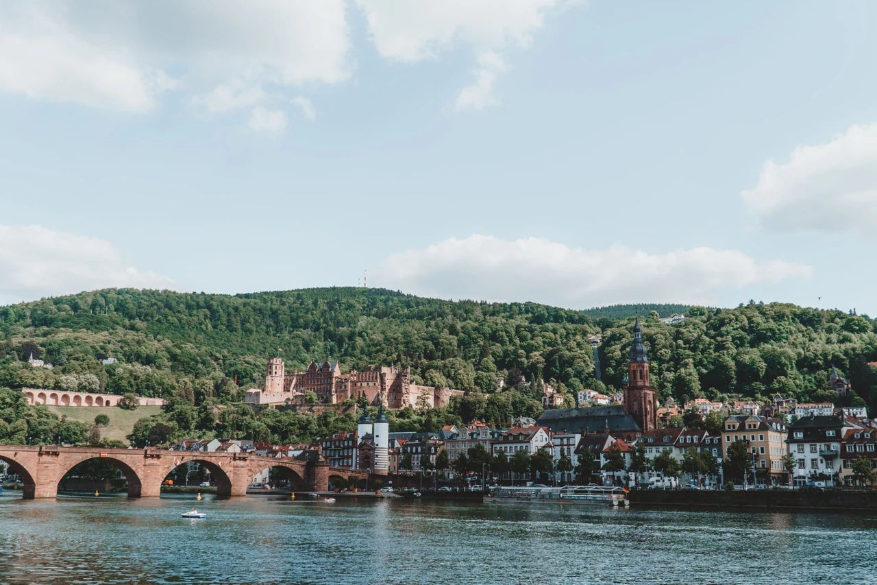 A broad panorama of Heidelberg and the Neckar