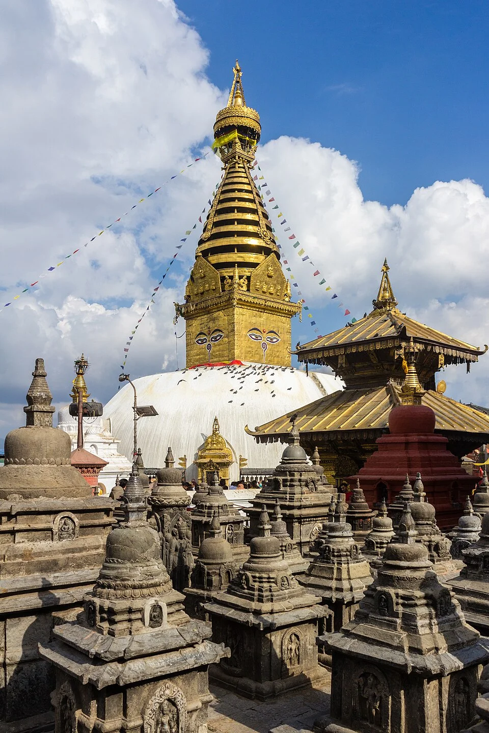Historic Swayambhu stupa in Kathmandu; Bijay Chaurasia, 18 June 2017. Not evidence of current access conditions.