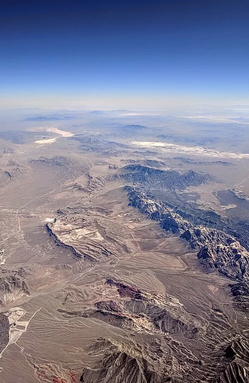 Aerial landscape of Red Rock Canyon west of Las Vegas, 2018
