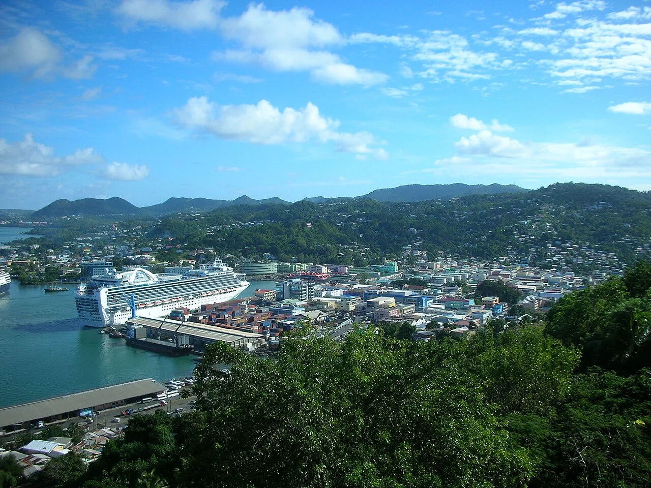 Saint Lucia Castries limanı geniş görünümü, 2008