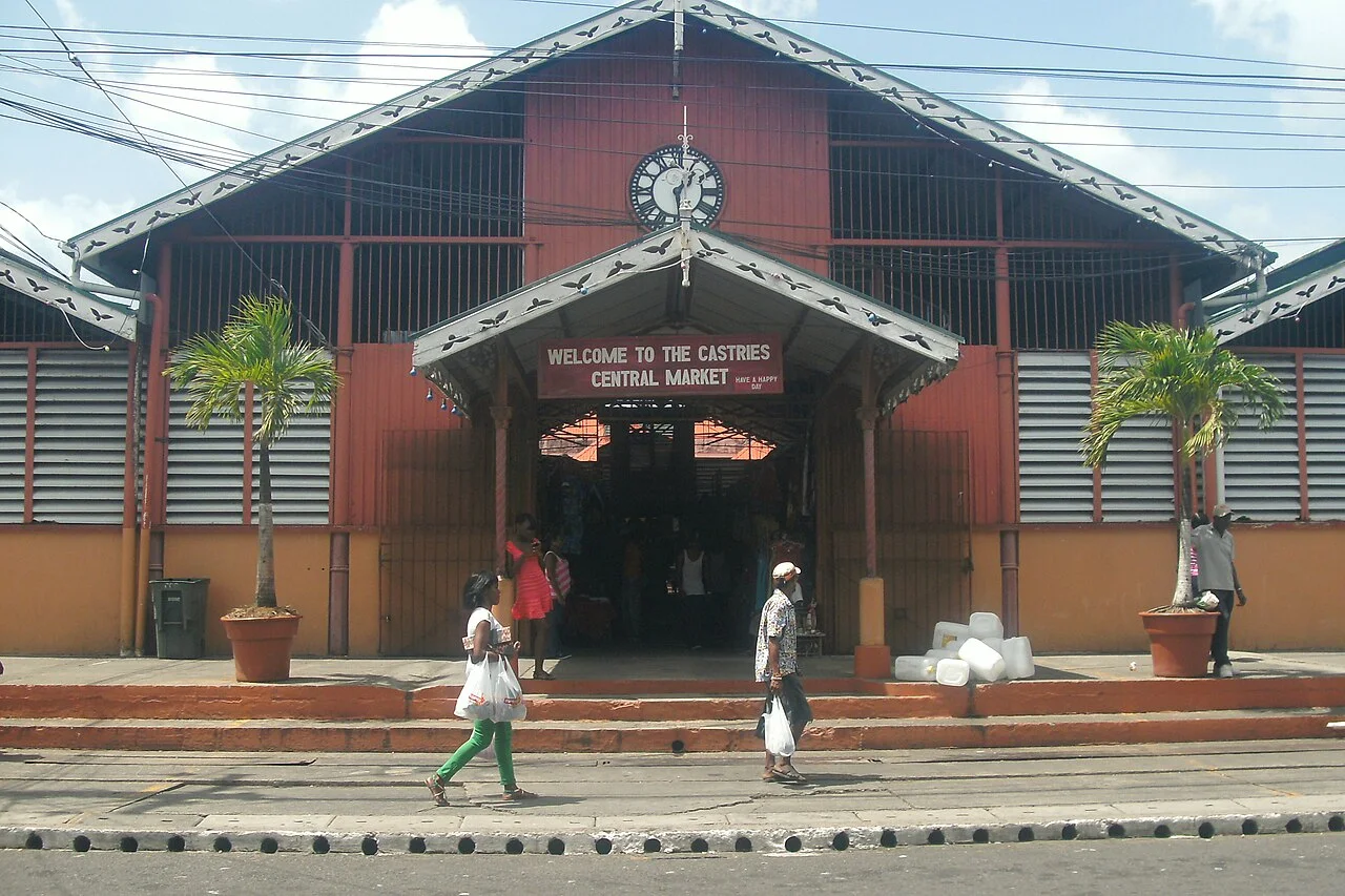 Historic exterior of Castries Market from Jeremie Street, 2014