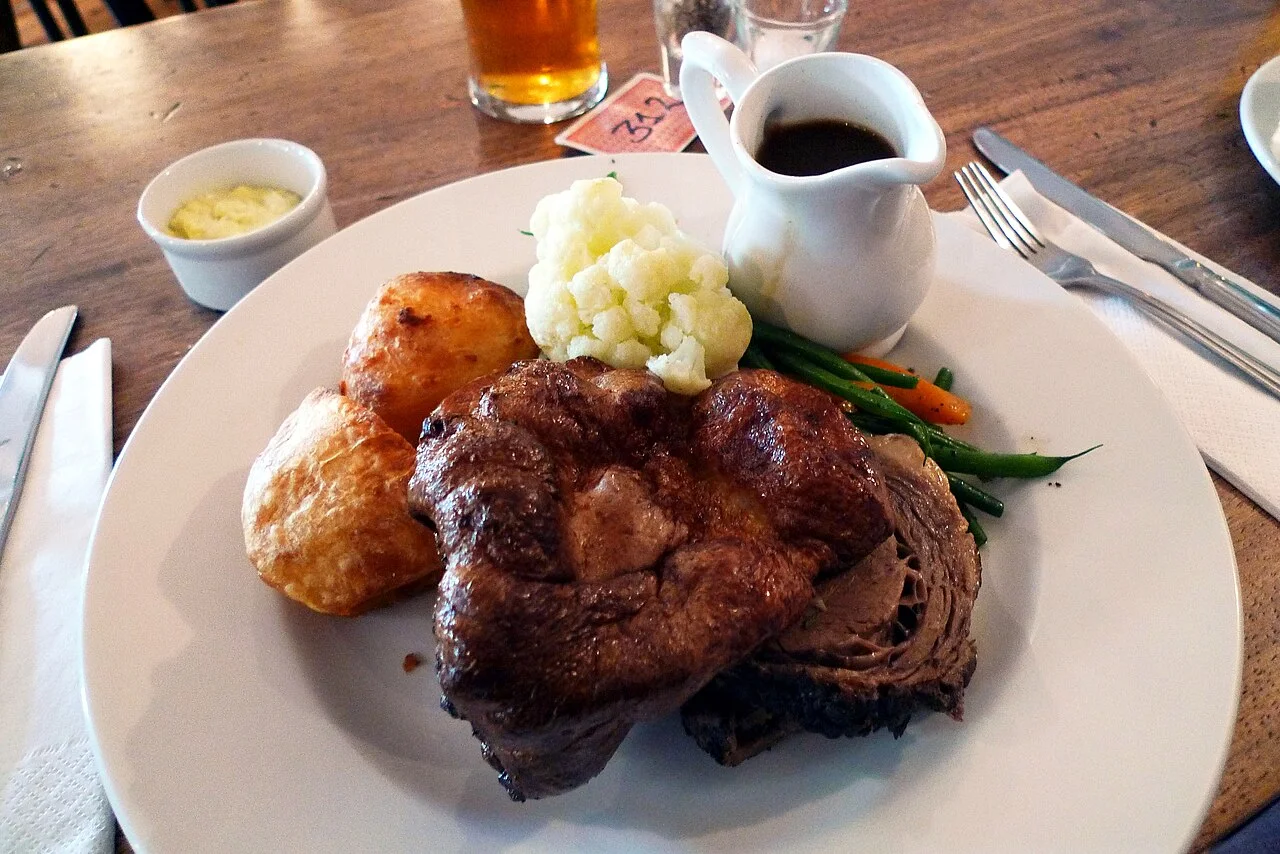 Londra Peckham Victoria Inn içinde roast tabağı, Ağustos 2010