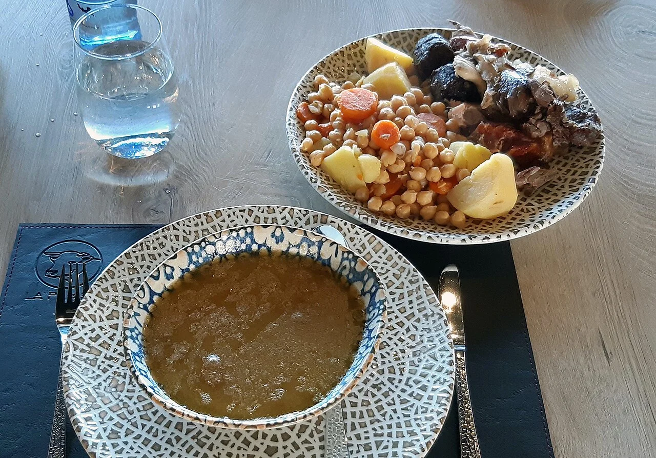 Cocido madrileño yemek örneği, Kasım 2019; Madrid bölgesinde çekilmiş