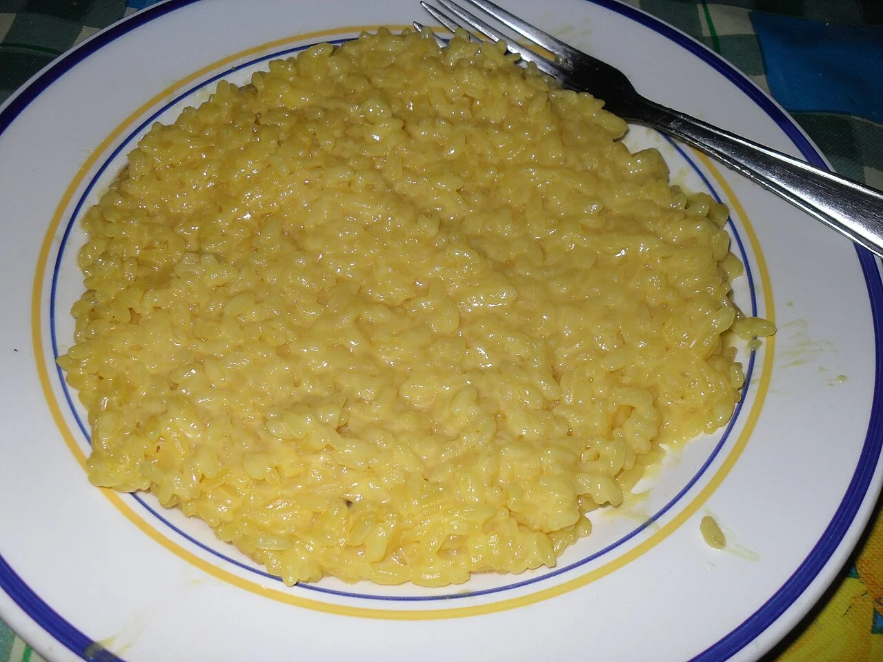 Risotto alla milanese food illustration, June 2010; shooting city unverified