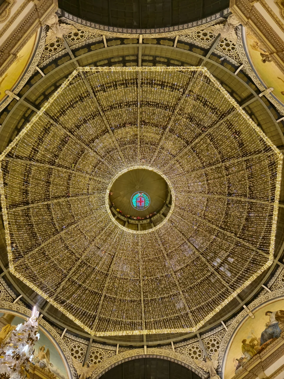 Glass roofing and dome details inside Milan’s Galleria Vittorio Emanuele II