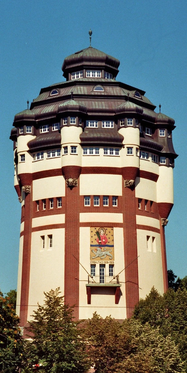 A colour exterior view of Mönchengladbach’s water tower, 2006