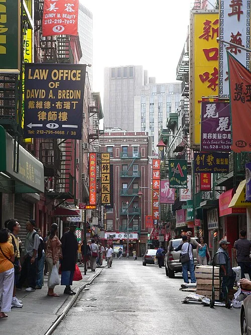 Manhattan Chinatown sokağının 2005 arşiv görüntüsü