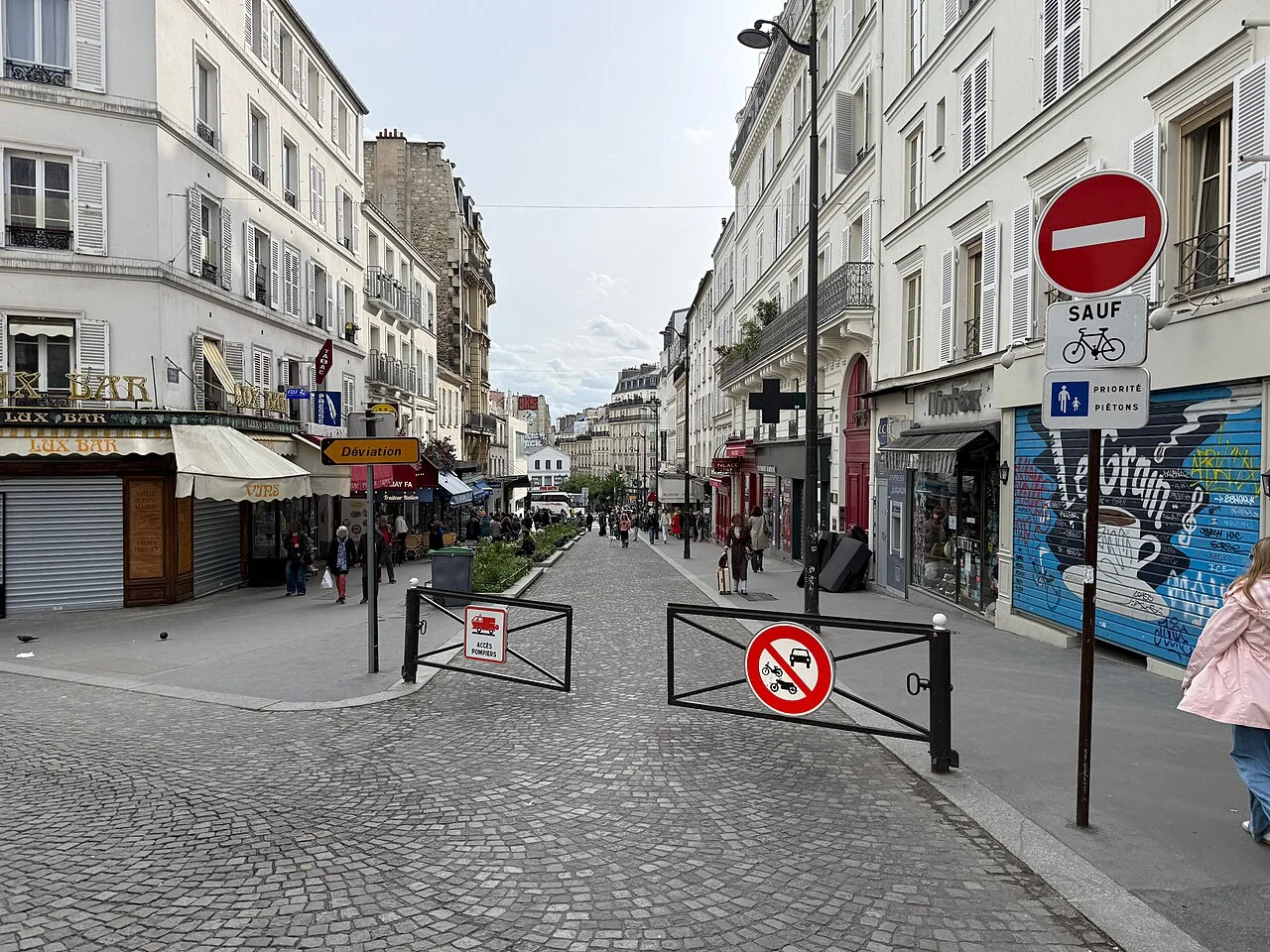 Rue Lepic in Montmartre, actual street photograph from April 2026; not a film still