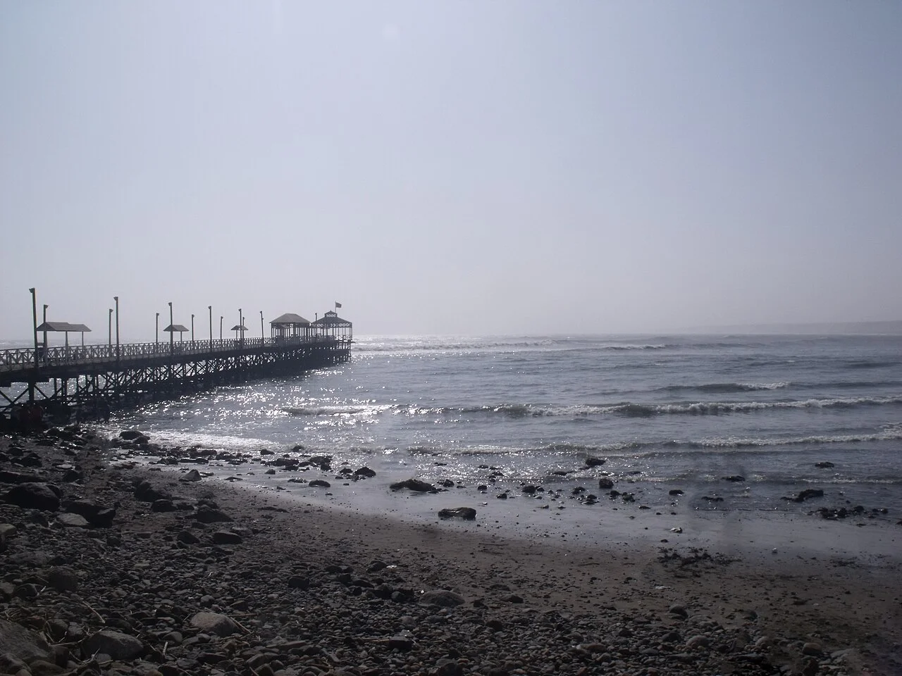 Huanchaco iskelesi, Temmuz 2017; güncel iskele erişim kanıtı değildir