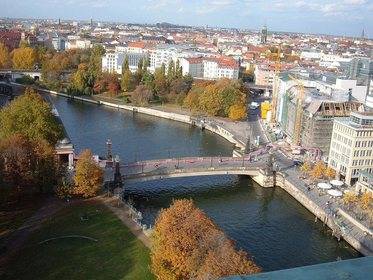 View of the Spree from Berliner Dom in Berlin, Germany, 2004