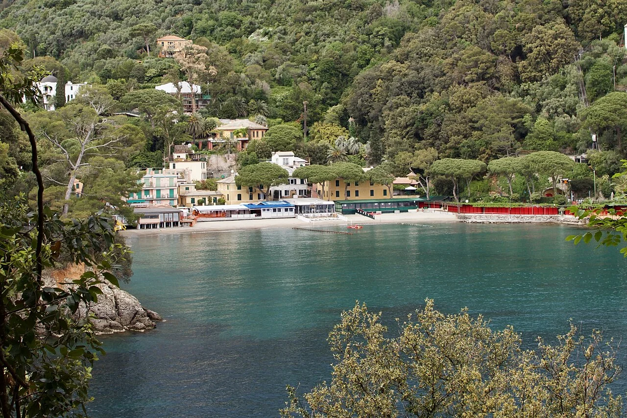 Portofino yakınında Santa Margherita Ligure Paraggi koyu, 2019