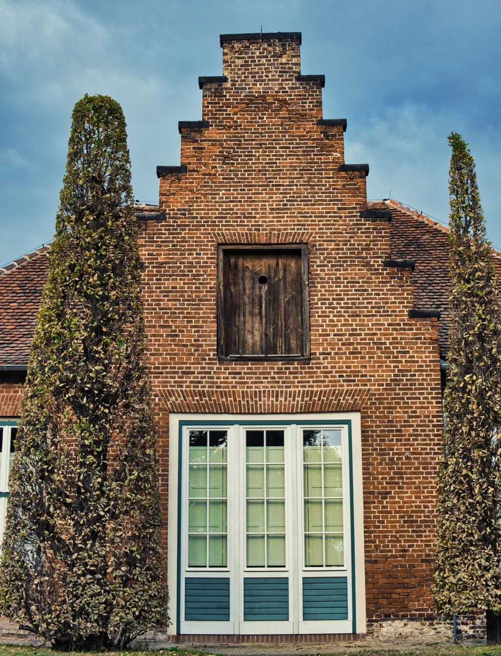 A brick house with a stepped gable in Potsdam Dutch Quarter.