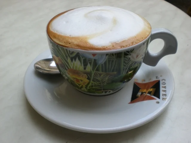 Cappuccino service at Ebel Café Prague, archival photograph from 2008/2009; not a current menu or venue recommendation