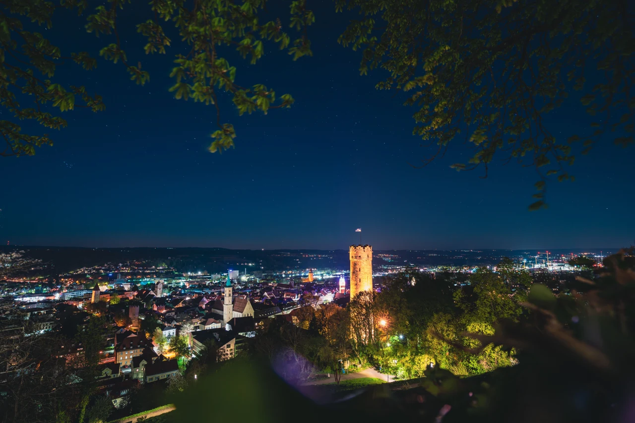 Ravensburg towers at night