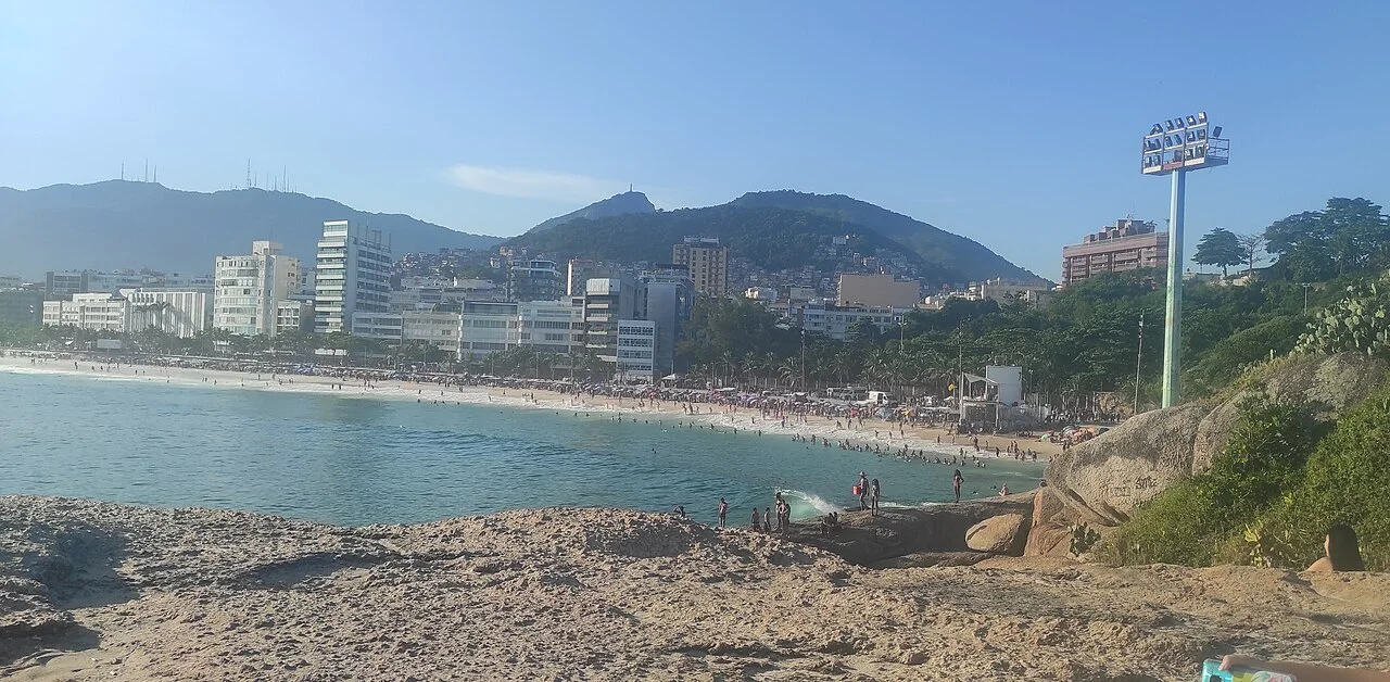 Arpoador rock formation beside Ipanema in Rio de Janeiro, 2022