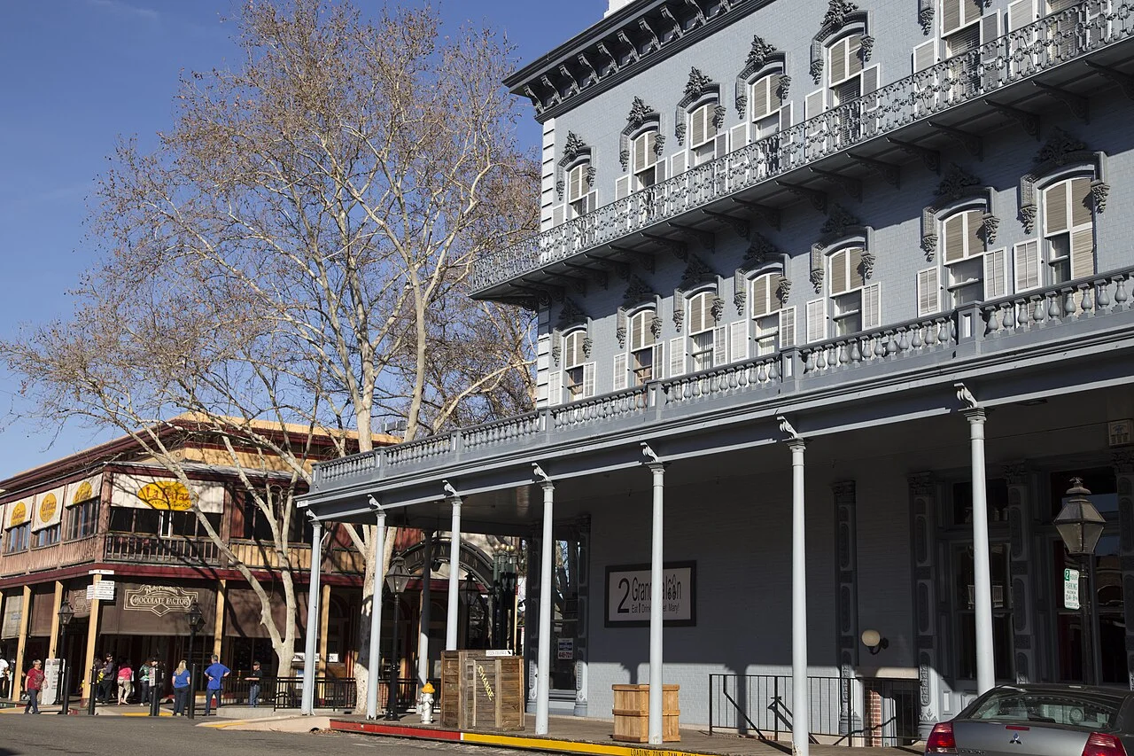 Historic street facades at Old Sacramento, 2014
