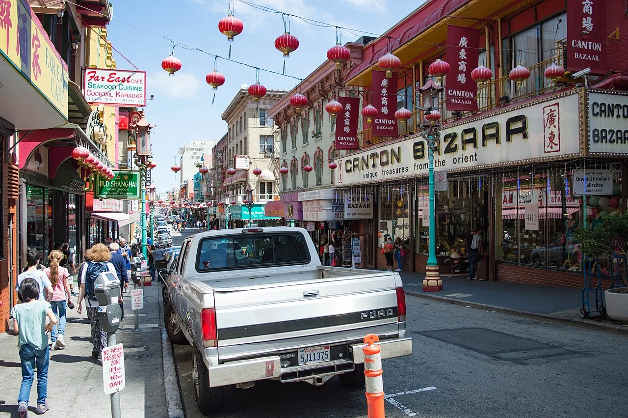 San Francisco Chinatown Grant Avenue sokak görünümü, 2015