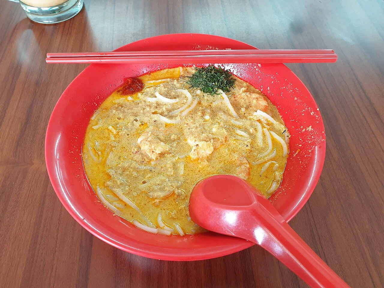 Katong laksa served in Singapore, 9 March 2022; authentic dish photograph, not a present menu or standard serving.