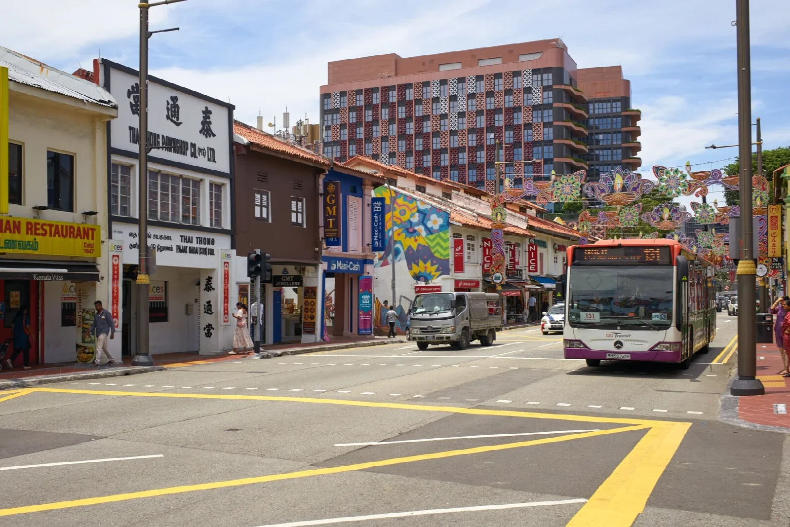 Singapore Little India street scene; authentic context for meal and neighbourhood links, not a particular Tekka stall or current menu.