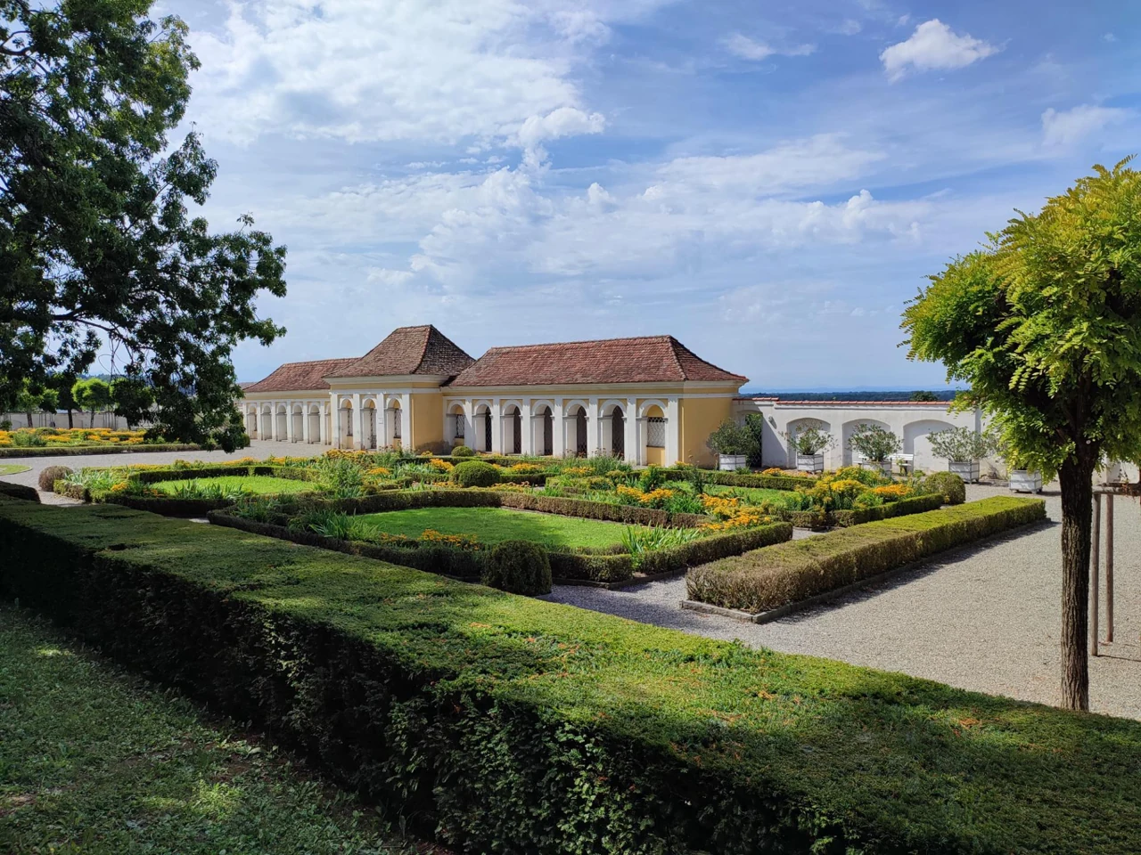 Garden view around Park Orangerie in Tettnang