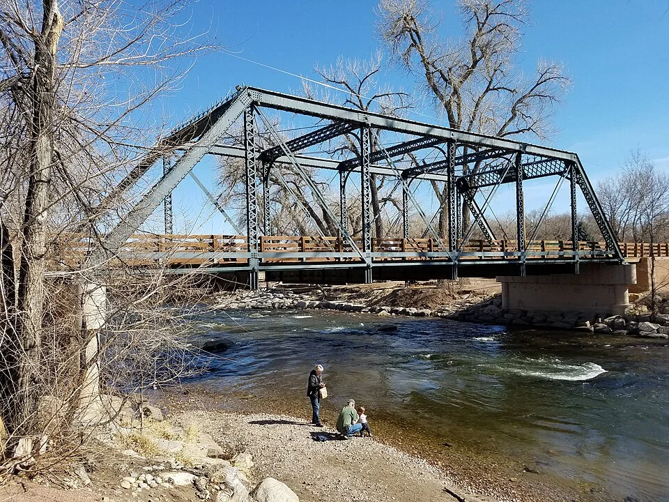 Cañon City Fourth Street Bridge over the Arkansas River, February 2020; not Royal Gorge Bridge