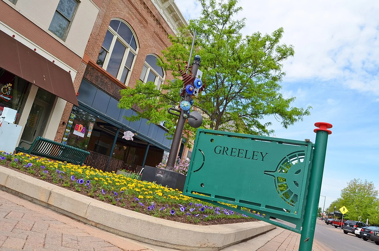 Greeley 9th Street Plaza pavement and frontages, May 2014; not evidence of today’s street layout