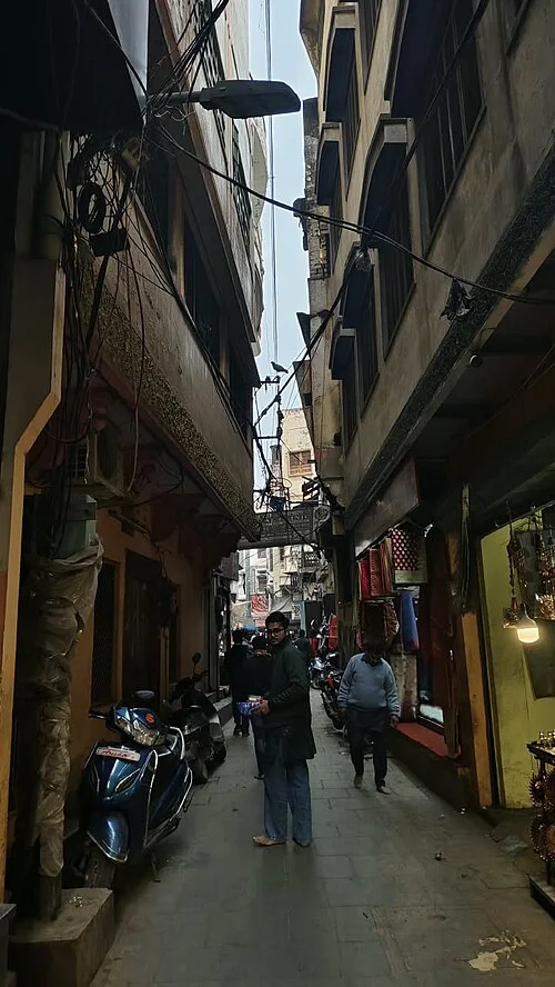 A narrow lane in Varanasi old city; ADARSH23456789, 7 September 2026.