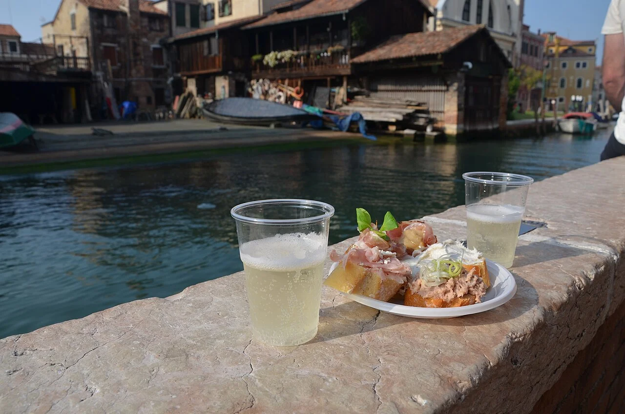 Prosecco and cicchetti beside the Venice lagoon, 2014