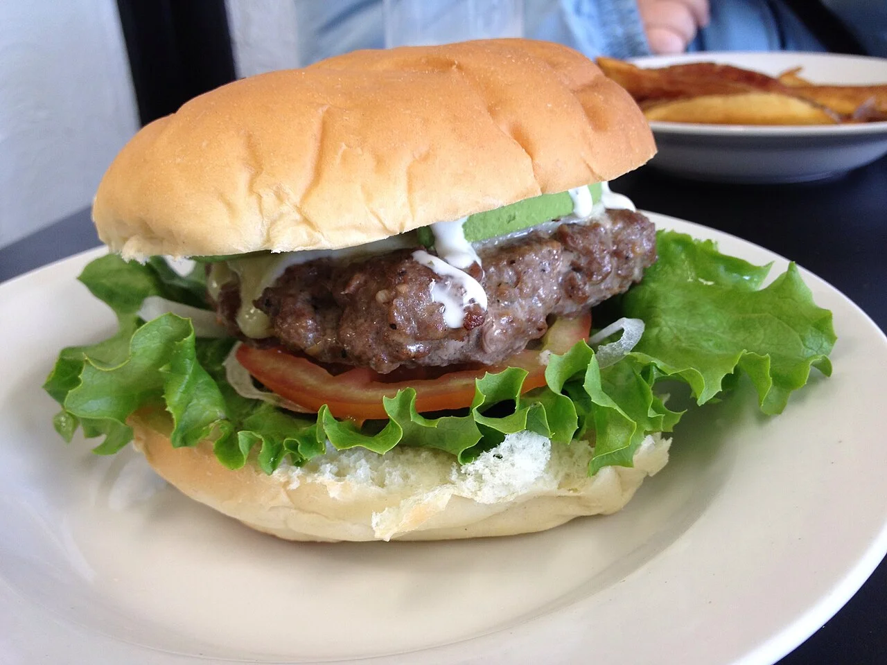A burger photographed in Victoria, 2013