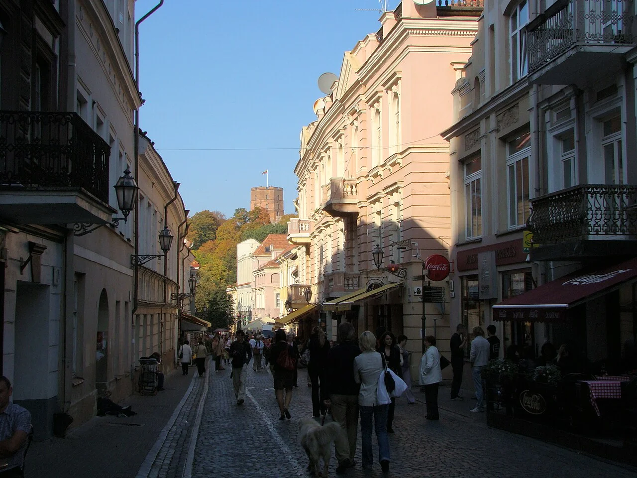 Façades along Pilies Street in Vilnius Old Town; archive photograph taken 30 September 2007.