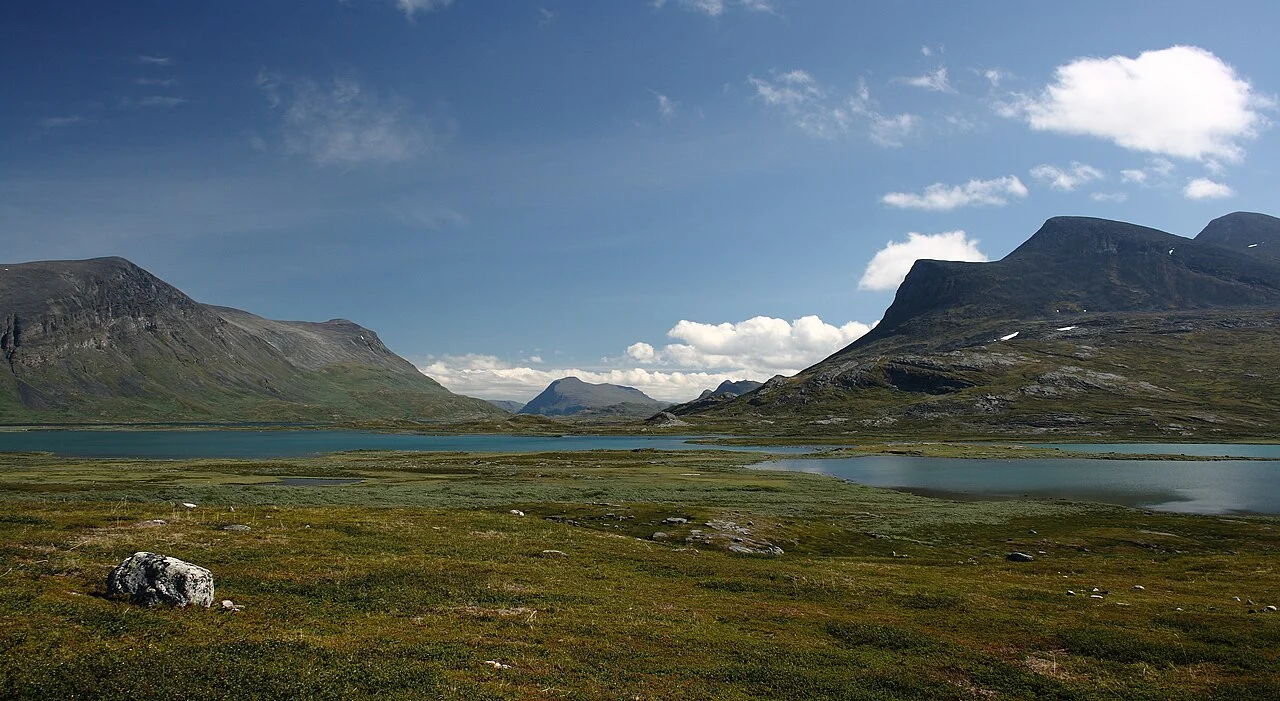 Mountain and lake landscape on Kungsleden, Sweden, 2011