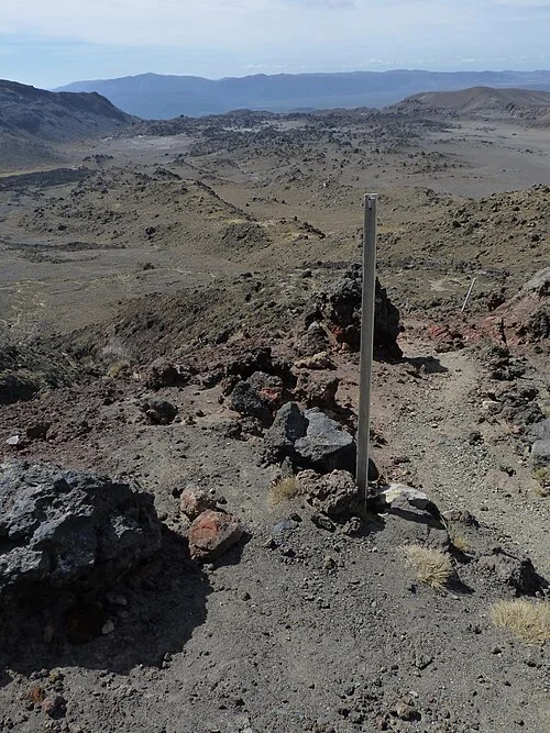 Yeni Zelanda Tongariro Northern Circuit Emerald Lakes ile Oturere Hut arasındaki manzara, 2015