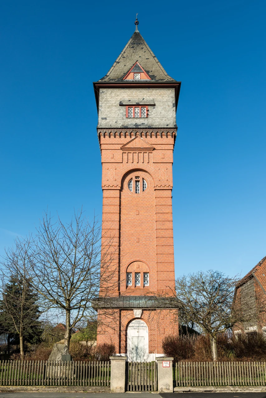 Brick water tower in Warburg