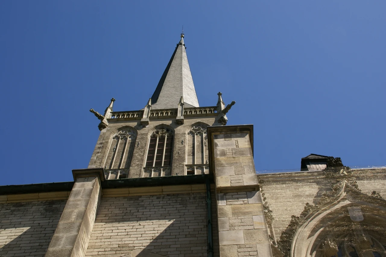 Close view of the Willibrordi-Dom tower in Wesel, 2013
