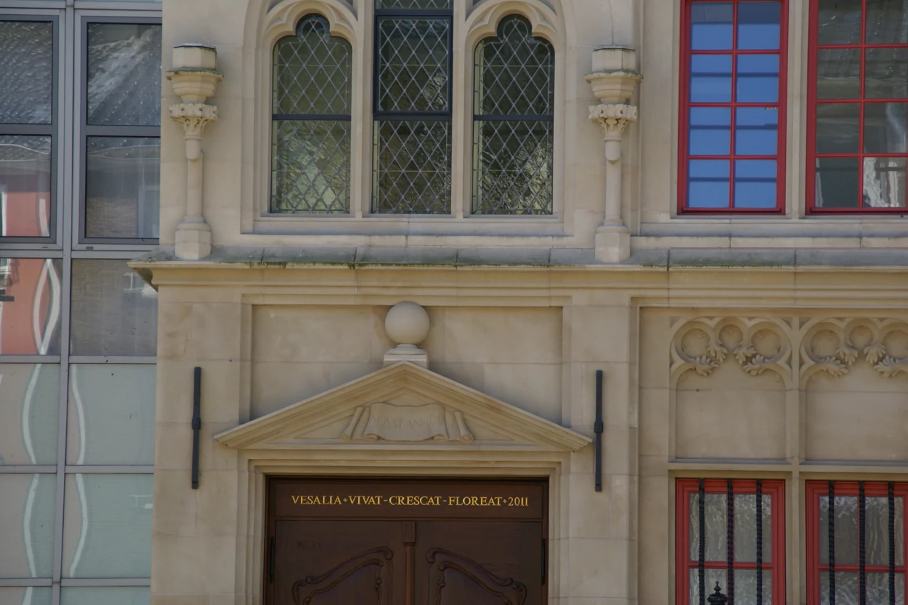 Doorway and window details of Wesel town hall, 2013