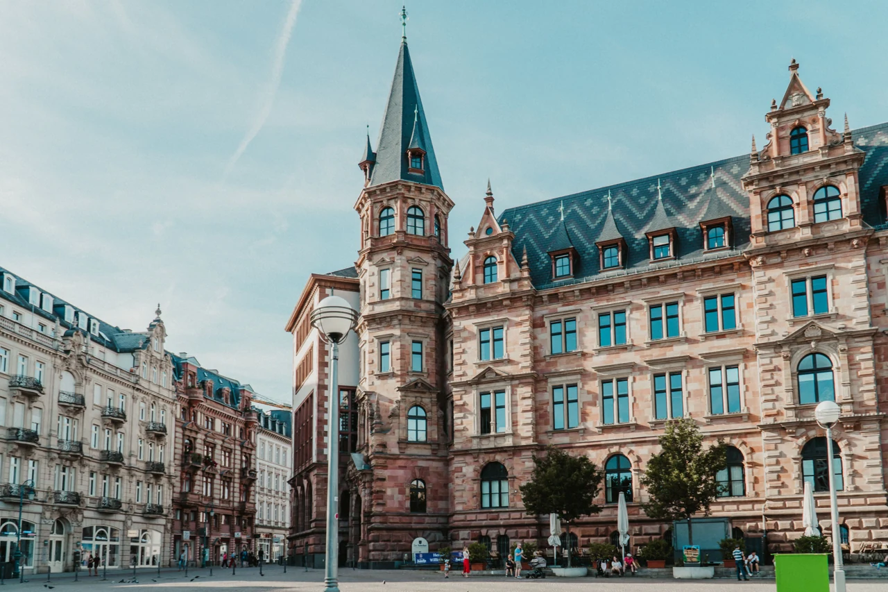 Wiesbaden New Town Hall facing the square