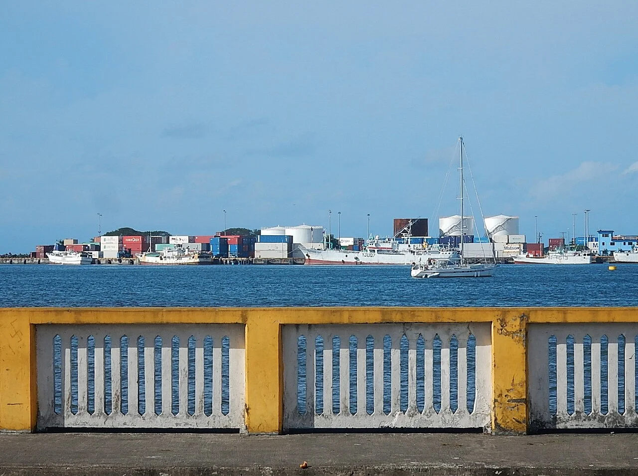 Shore view of Apia Harbour, 2016